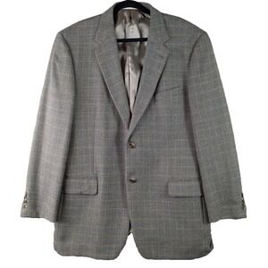 Joseph Abboud Blazer Mens 44L Wool 2 Button Multi Color Plaid Formal Office USA